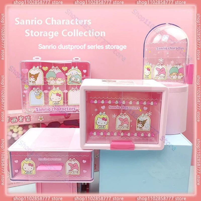 Sanrio porálló asztali tárolódoboz Kawaii sminkkefe írószer tárolás rajzfilm rúzs smink pamut levélpapír fiókos doboz Kép 0