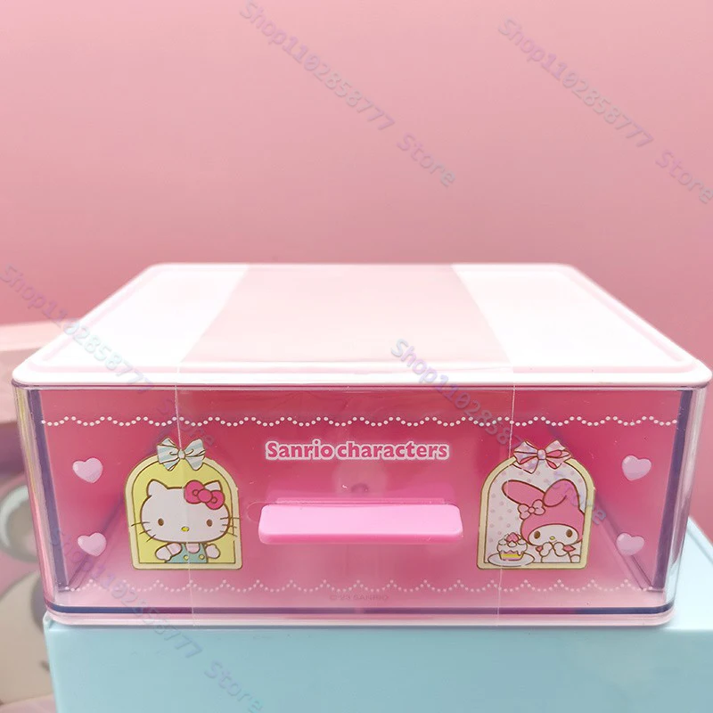 Sanrio porálló asztali tárolódoboz Kawaii sminkkefe írószer tárolás rajzfilm rúzs smink pamut levélpapír fiókos doboz Kép 3