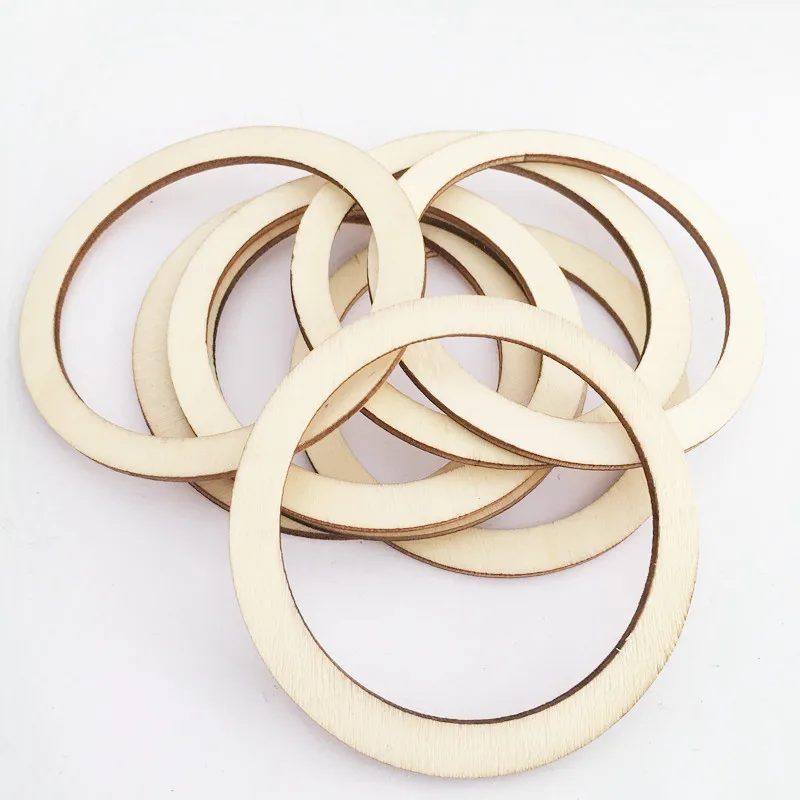 10db Fa gyűrűk Fa gyűrűk kézműves, gyűrűs medál és csatlakozók DIY projektek Kép 0