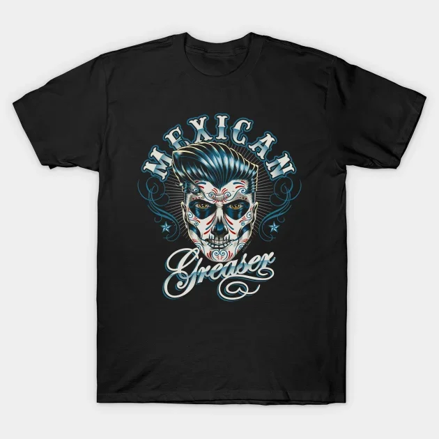 2021 Férfi/Női Nyár Fekete utcai divat Hip Hop Mexikói zsírozó Rockabilly póló Pamut pólók Rövid ujjú felsők Kép 0