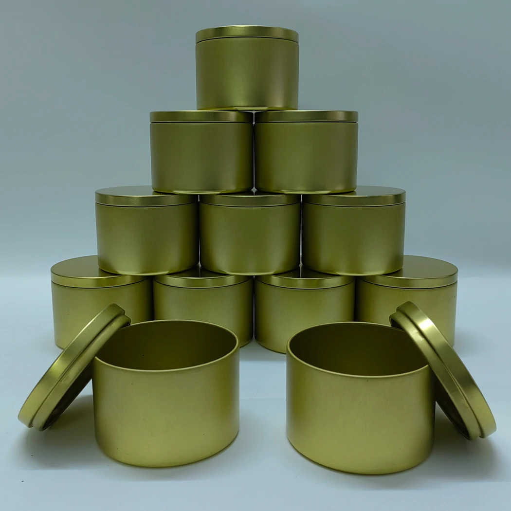 240ml kerek, üres gyertyatartók fedéllel Ömlesztett alumínium edény teacsomag doboz arany ezüst tartály DIY bőrápolási szépségmintákhoz Kép 0