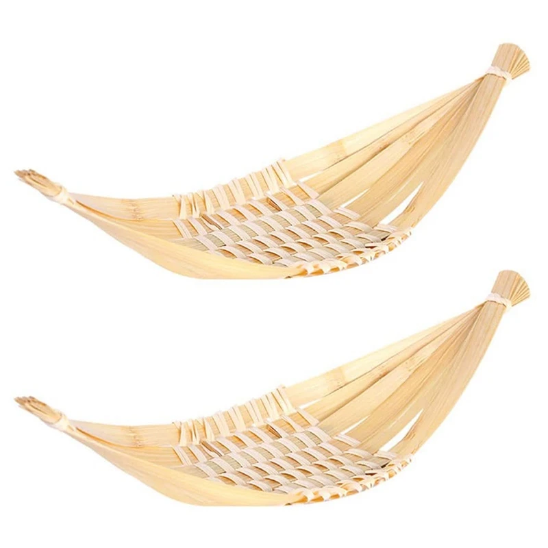 2DB Bambusz szőtt gyümölcstál Kézzel szőtt csónak alakú juhszarv kosár Piknik Cukorka snack kenyérkosár Kép 0