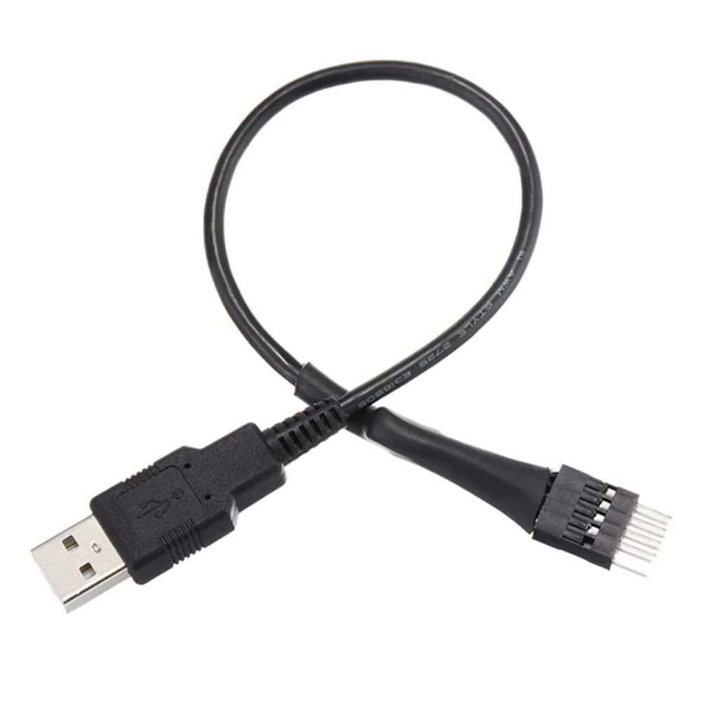 9Pin apa - külső USB A apa PC alaplap belső adathosszabbító kábel 20cm Kép 0