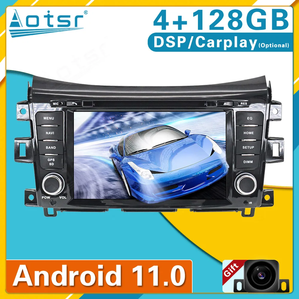 Android 11 4 + 128G NISSAN NP300 Navara 2014+ képernyős autós multimédiás DVD-lejátszó GPS navigáció Auto Audio rádió sztereó fejegység Kép 0