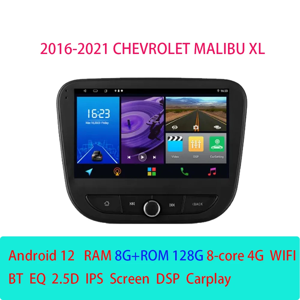 Android12 autórádió Chevrolet Malibu XL 2016 - 2021 multimédiás videolejátszó GPS navigáció DSP BT WIFI QLED Kép 0