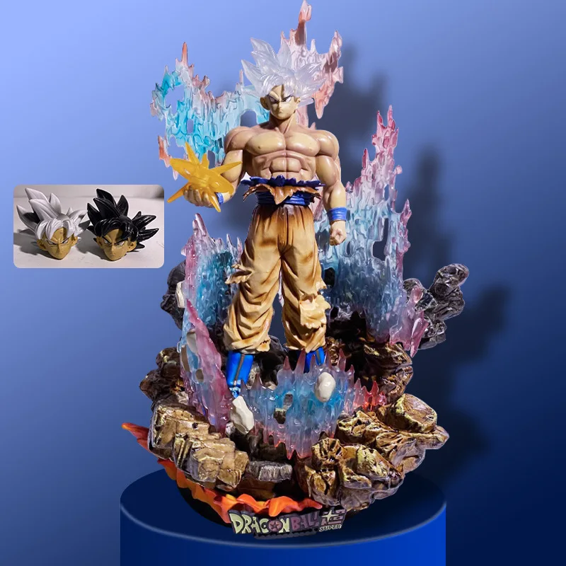 Dragon Ball Super Fc Ultra Instinct Goku Isten királyi fényei világító háromfejű szoborral dobozos figurakészlet díszek Kép 0