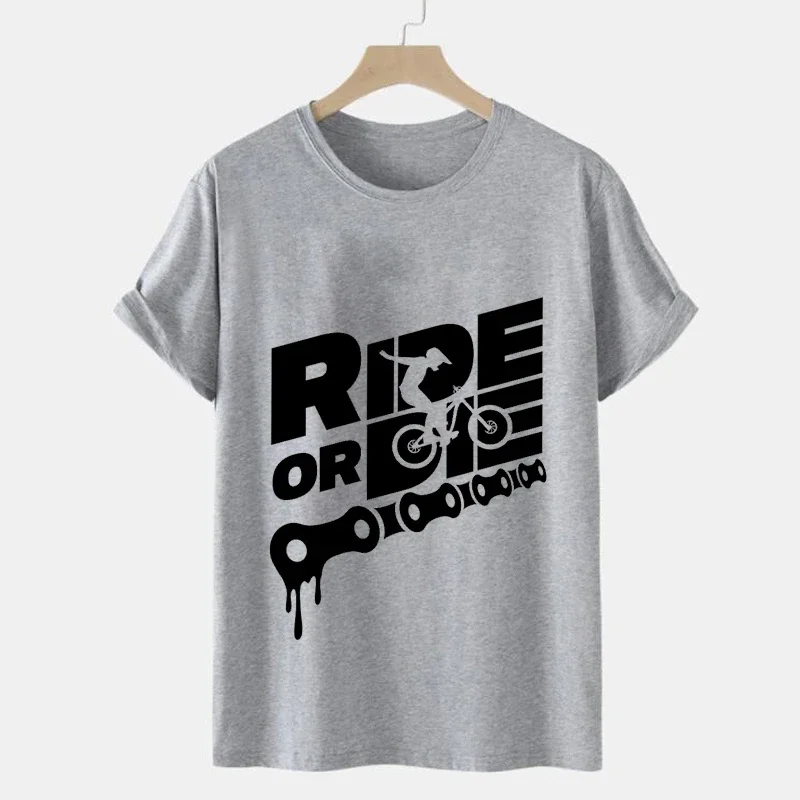 Férfi póló Ride or Die Print felsők Nyári férfi ok-okozati pólók Motorkerékpár divat Streetwear póló Női póló Női póló Kép 0
