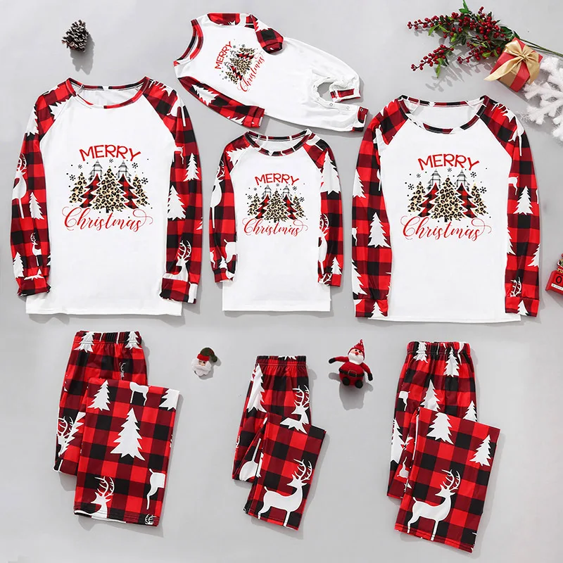 Kisgyerekek Kerst Matching Családi karácsonyi pizsama Pjs Családi szett ruhák Onesie De Navidad Familiares Ropa Noel Famille gyerekeknek Kép 0