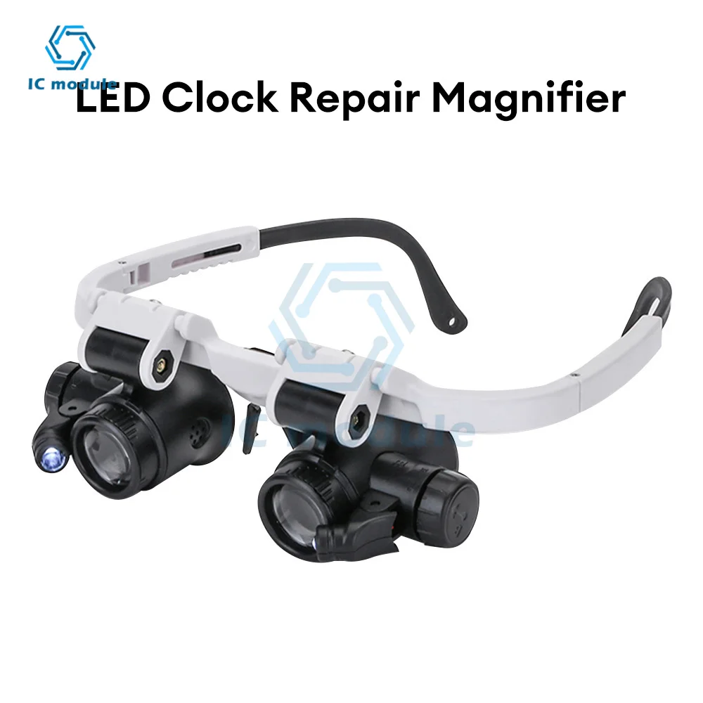 LED fejpántos szemüvegnagyító 8X 15X 23X kézműves olvasónagyító fénynagyítóval Tükörtükör nagyítójavító eszköz Kép 0
