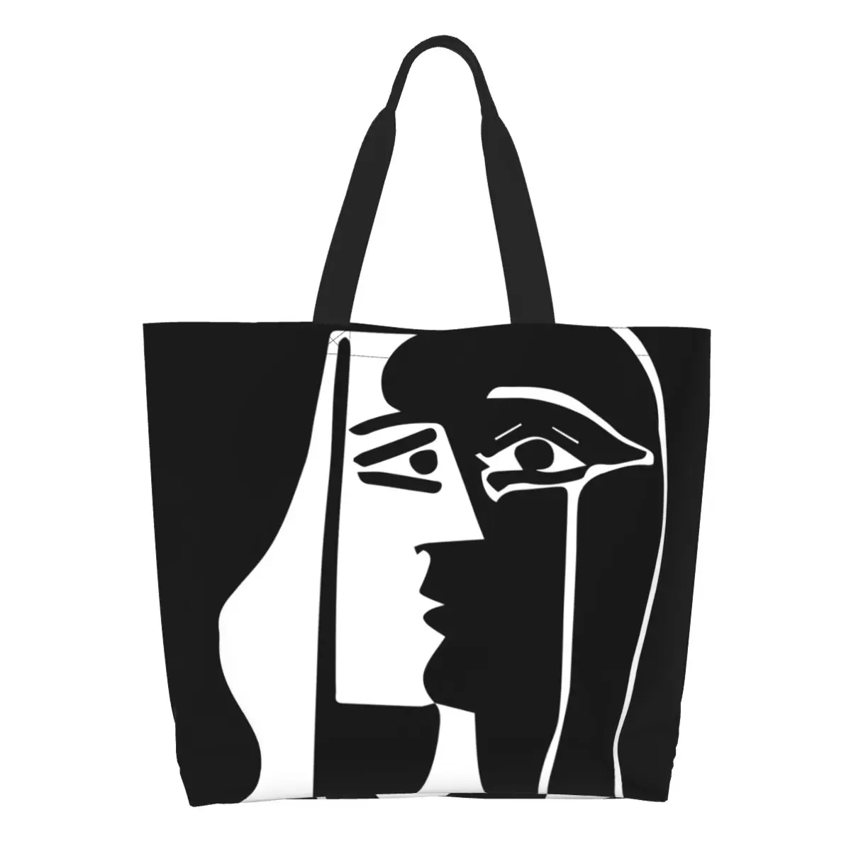 Pablo Picasso A csók élelmiszerbolt bevásárlótáska egyedi nyomtatás vászon Vásárlói táska válltáska nagy kapacitású tartós kézitáska Kép 0