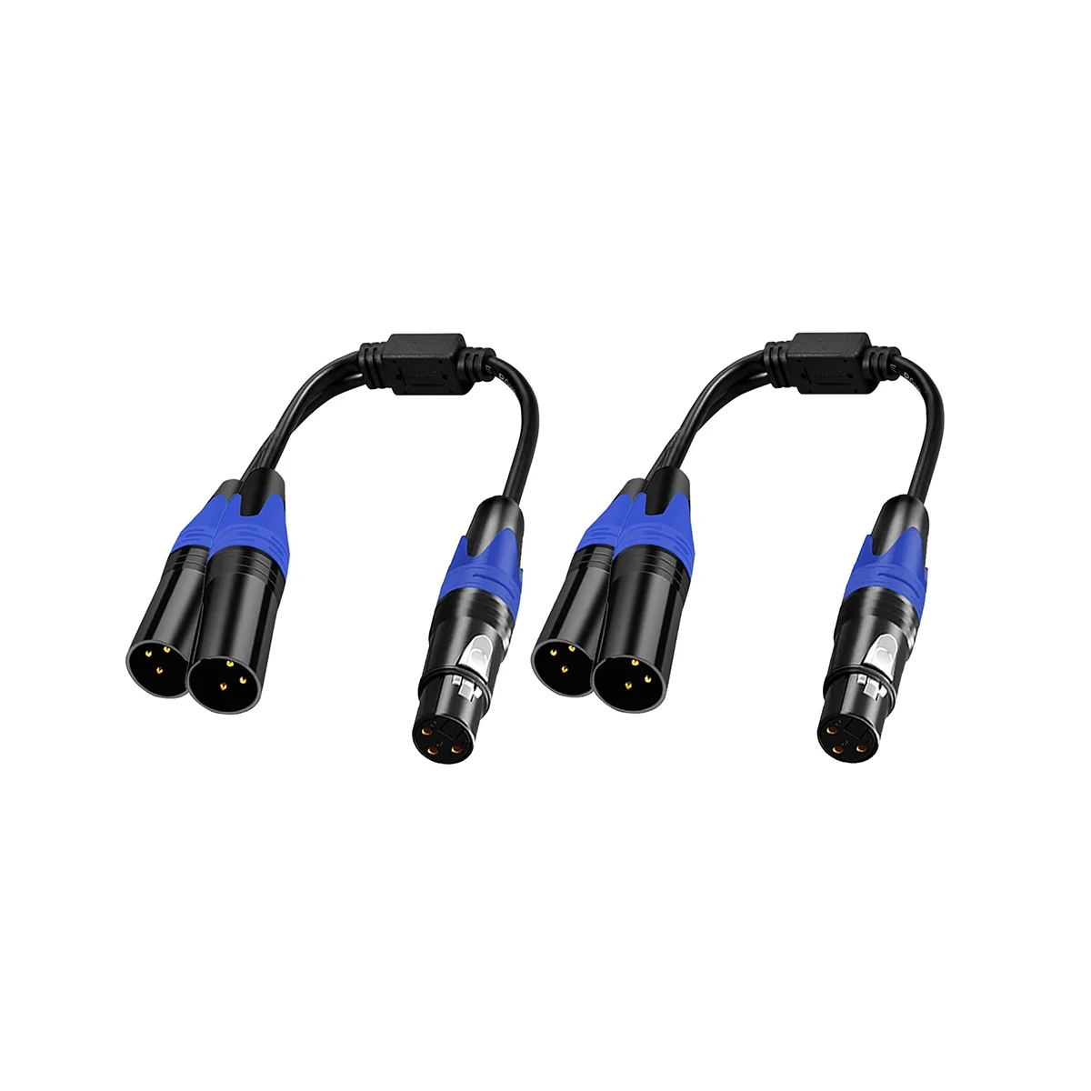 XLR osztókábel, 1 XLR anya - 2 XLR apa Y kábel Szimmetrikus mikrofonelosztó kábel Audio adapter 2 csomag Kép 0