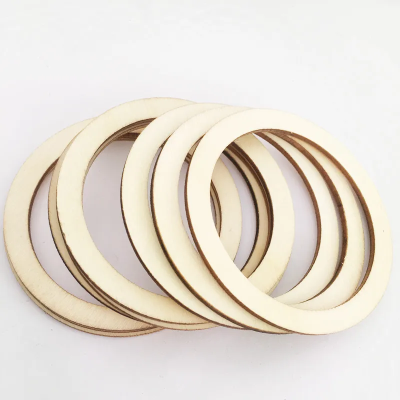 10db Fa gyűrűk Fa gyűrűk kézműves, gyűrűs medál és csatlakozók DIY projektek Kép 1