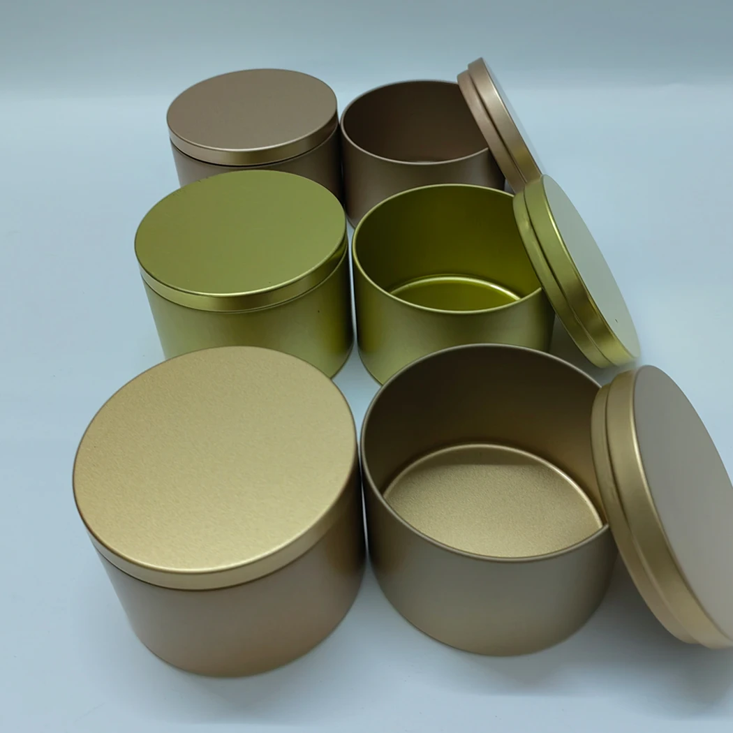 240ml kerek, üres gyertyatartók fedéllel Ömlesztett alumínium edény teacsomag doboz arany ezüst tartály DIY bőrápolási szépségmintákhoz Kép 1