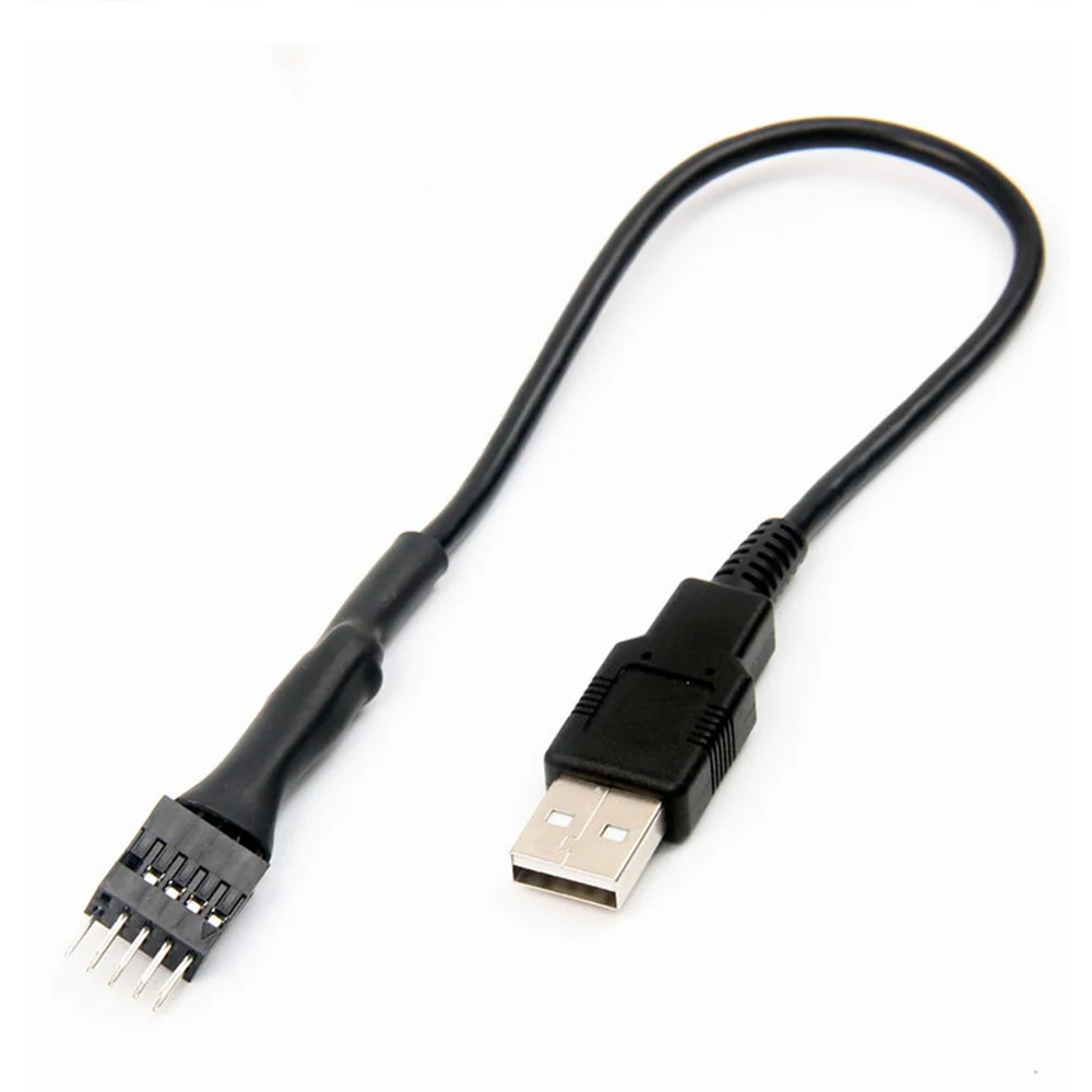 9Pin apa - külső USB A apa PC alaplap belső adathosszabbító kábel 20cm Kép 1