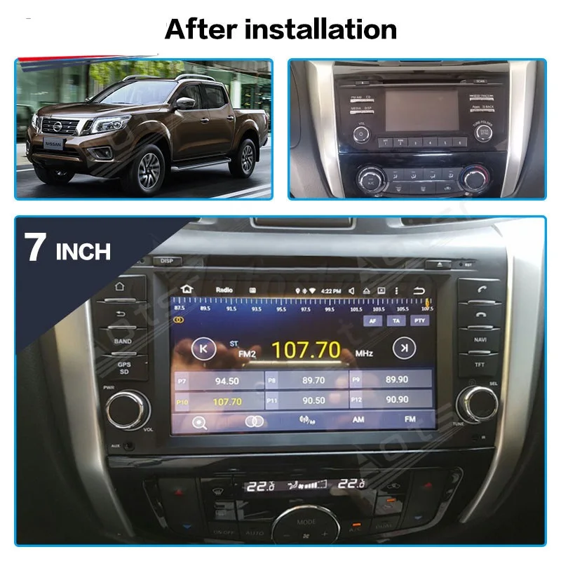 Android 11 4 + 128G NISSAN NP300 Navara 2014+ képernyős autós multimédiás DVD-lejátszó GPS navigáció Auto Audio rádió sztereó fejegység Kép 1