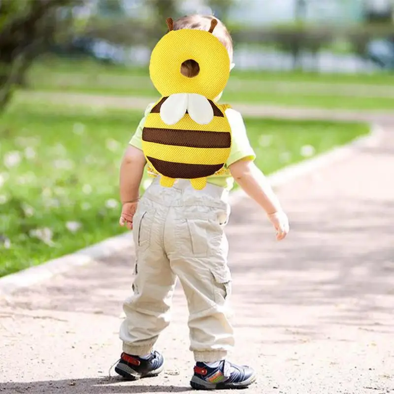 Baba fejvédő hátizsák méh alakú pamut fejvédő fejtámla multifunkcionális puha légáteresztő védőpárna Kép 1