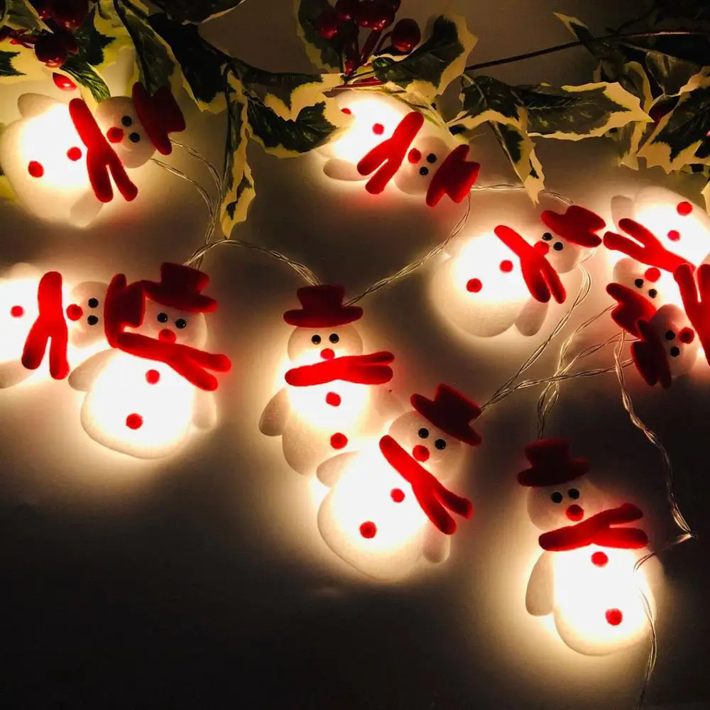 Boldog karácsonyt Hóember LED füzér fények Karácsonyfa dekoráció Tündérfények Függő díszek Karácsonyi ajándékok Újév Kép 1