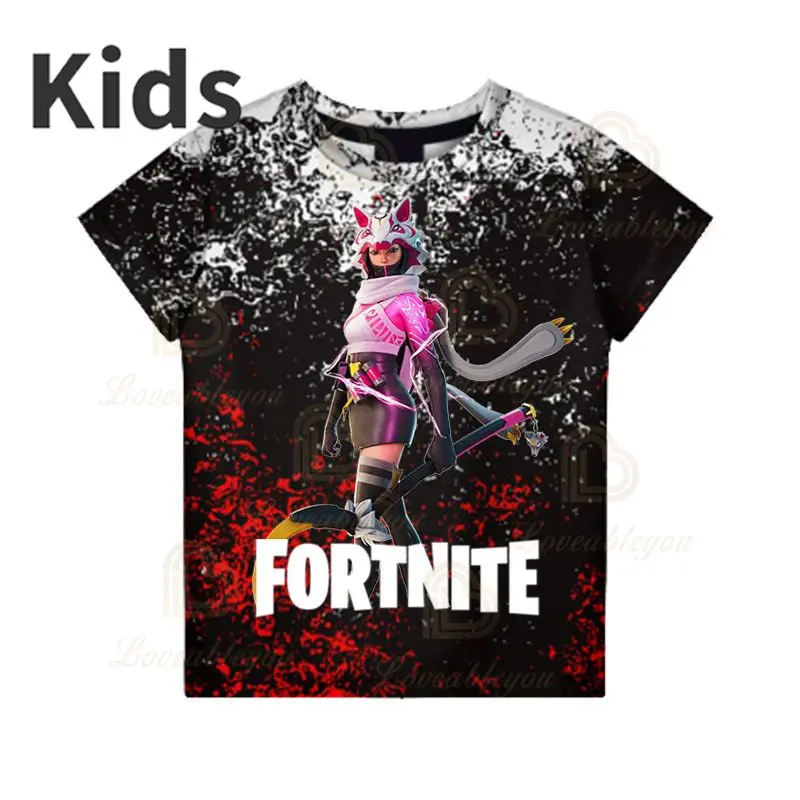 Fortnite Shoot Hero Victory Children Kids póló Battle Royale 3d póló fiúk lányok felsők póló Tini ruhák Kép 1