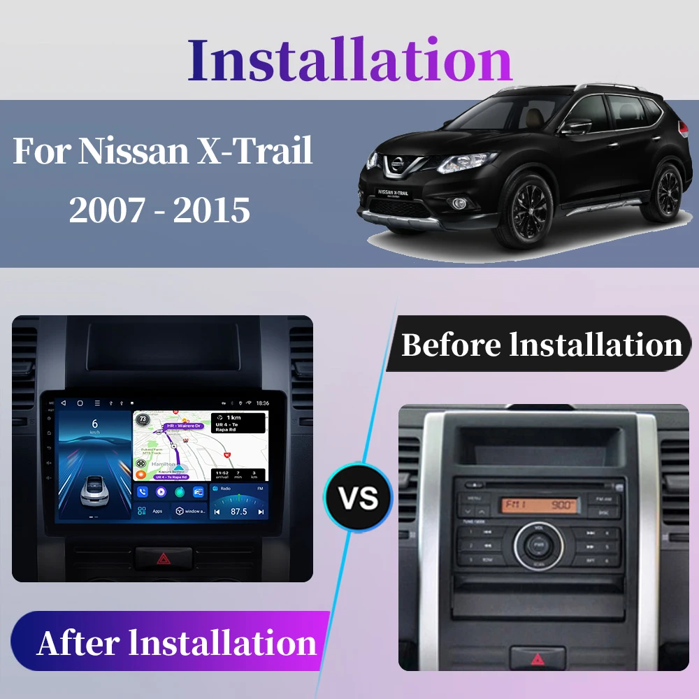 lejátszó Nissan X-Trail X Trail 2 T31 2007 - 2015 Autórádió Android multimédia videó navigáció GPS Carplay Auto DSP sztereó Kép 1