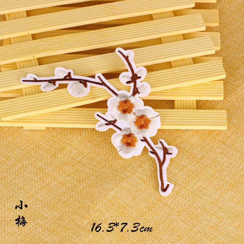 Szilvavirág virág rátétes ruházat hímzés folt szövet matrica vas varrás patch kézműves varrás javítás hímzett Kép 1
