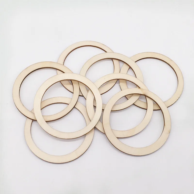 10db Fa gyűrűk Fa gyűrűk kézműves, gyűrűs medál és csatlakozók DIY projektek Kép 2