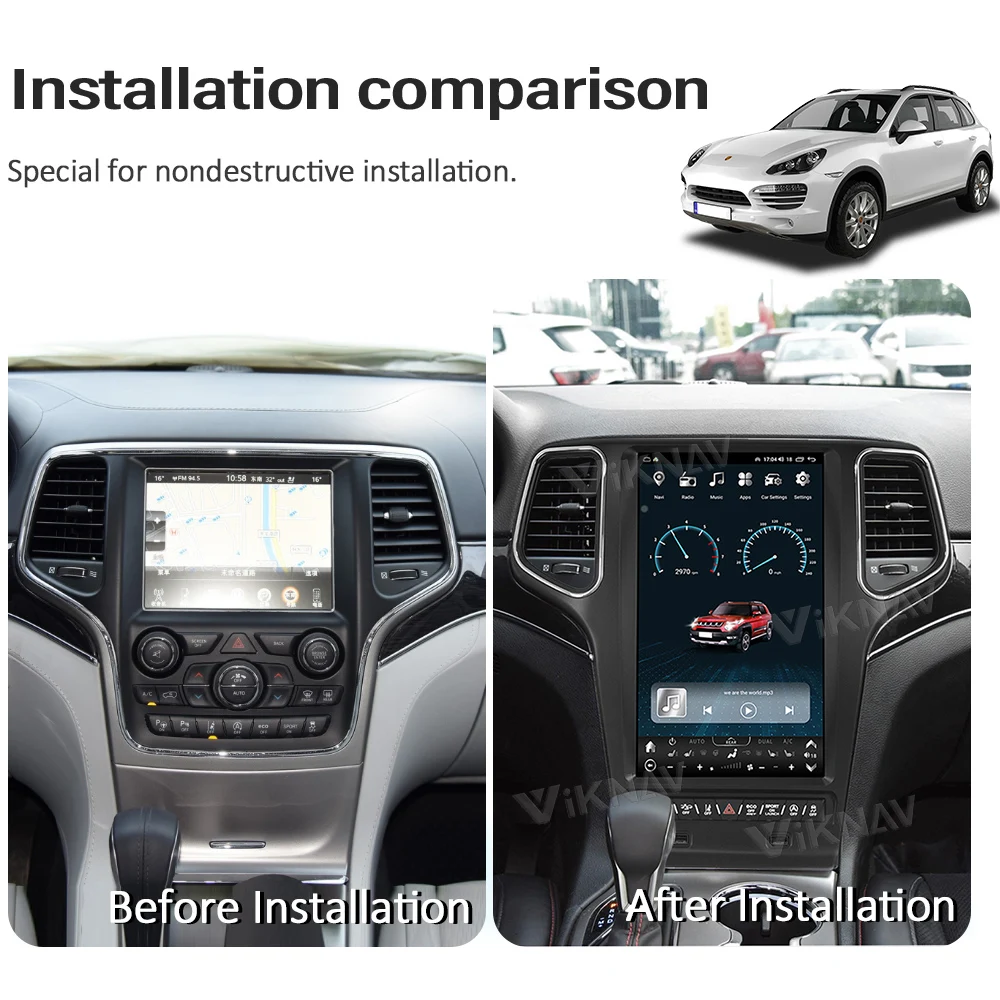 128GB Android 12 autórádió Jeep Grand Cherokee 2014-2019 automatikus sztereó GPS navigáció érintőképernyő vezeték nélküli Carplay Kép 2