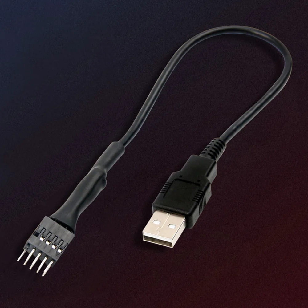 9Pin apa - külső USB A apa PC alaplap belső adathosszabbító kábel 20cm Kép 2