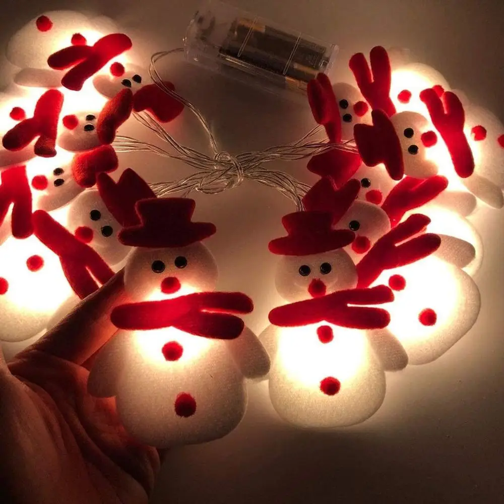 Boldog karácsonyt Hóember LED füzér fények Karácsonyfa dekoráció Tündérfények Függő díszek Karácsonyi ajándékok Újév Kép 2