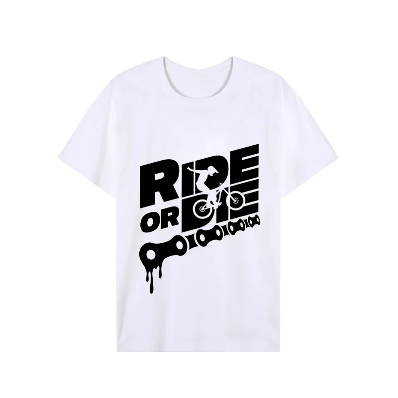 Férfi póló Ride or Die Print felsők Nyári férfi ok-okozati pólók Motorkerékpár divat Streetwear póló Női póló Női póló Kép 2