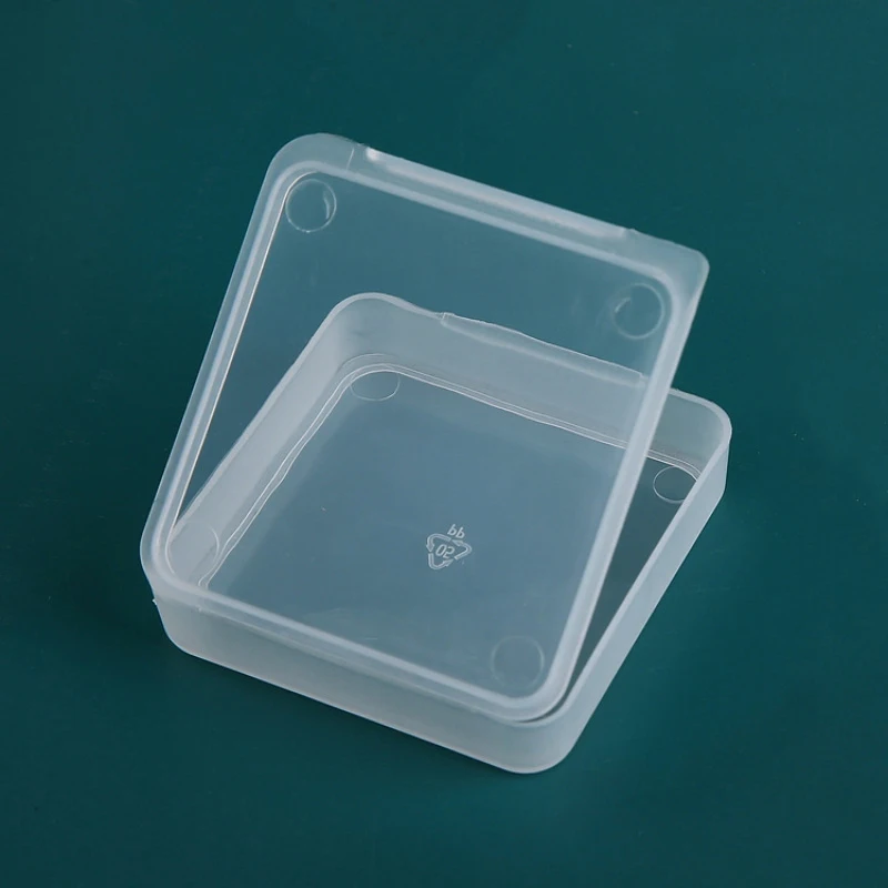 Kis dobozok Négyzet alakú átlátszó műanyag doboz Ékszer tároló tok Elektronikus chip konténer Csomagolás tároló doboz Kép 2