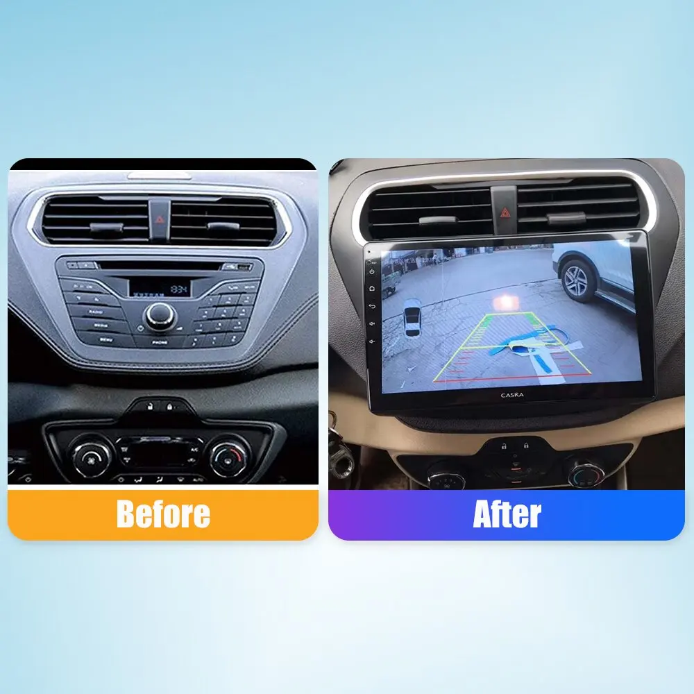 10.33 hüvelykes autórádió a Ford Escort 15-18 számára 2Din Android nyolcmagos autórádió DVD GPS navigációs lejátszó QLED képernyő Carplay Kép 3