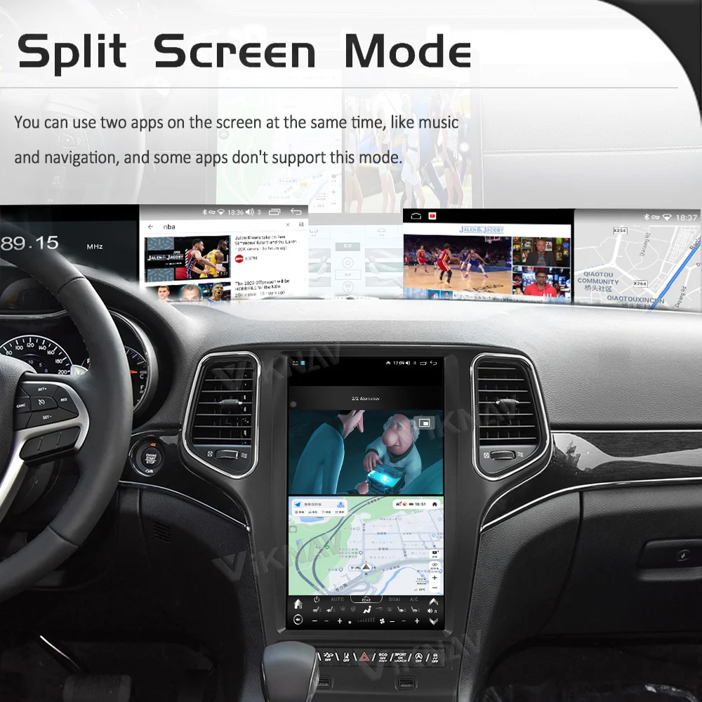 128GB Android 12 autórádió Jeep Grand Cherokee 2014-2019 automatikus sztereó GPS navigáció érintőképernyő vezeték nélküli Carplay Kép 3