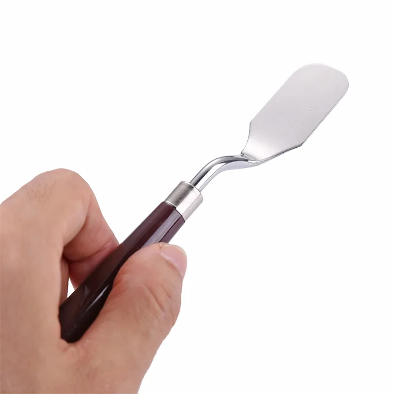 5db rozsdamentes paletta kés Spatula Gouache kellékek olajfestéshez Kés művészeti eszköz Rugalmas pengék keverőkések 2021 ÚJ Kép 3