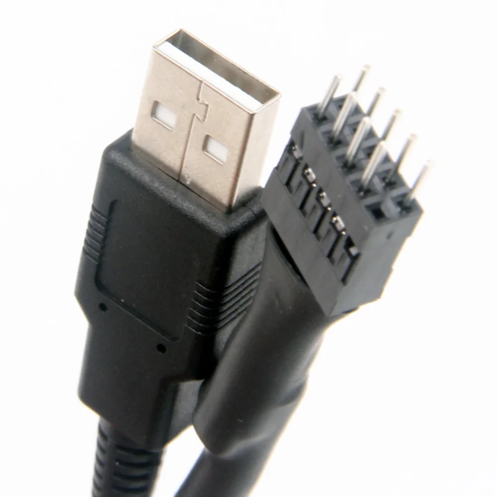 9Pin apa - külső USB A apa PC alaplap belső adathosszabbító kábel 20cm Kép 3