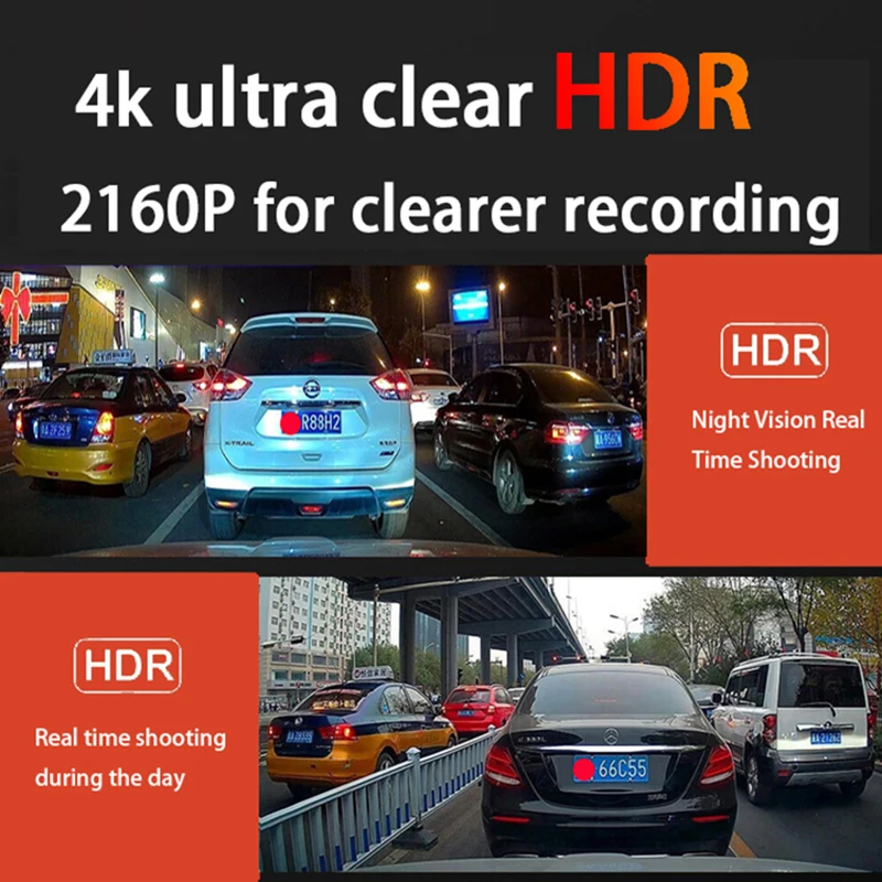 AutoBora autós videó felvevő éjjellátó UHD 4K 2160P DVR műszerfalkamera Hongqi HS3 E-HS3 2018 2019 2020 2021 2022 2023 Kép 3