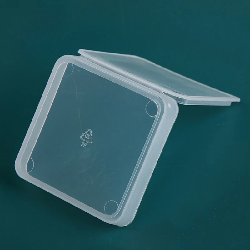 Kis dobozok Négyzet alakú átlátszó műanyag doboz Ékszer tároló tok Elektronikus chip konténer Csomagolás tároló doboz Kép 3