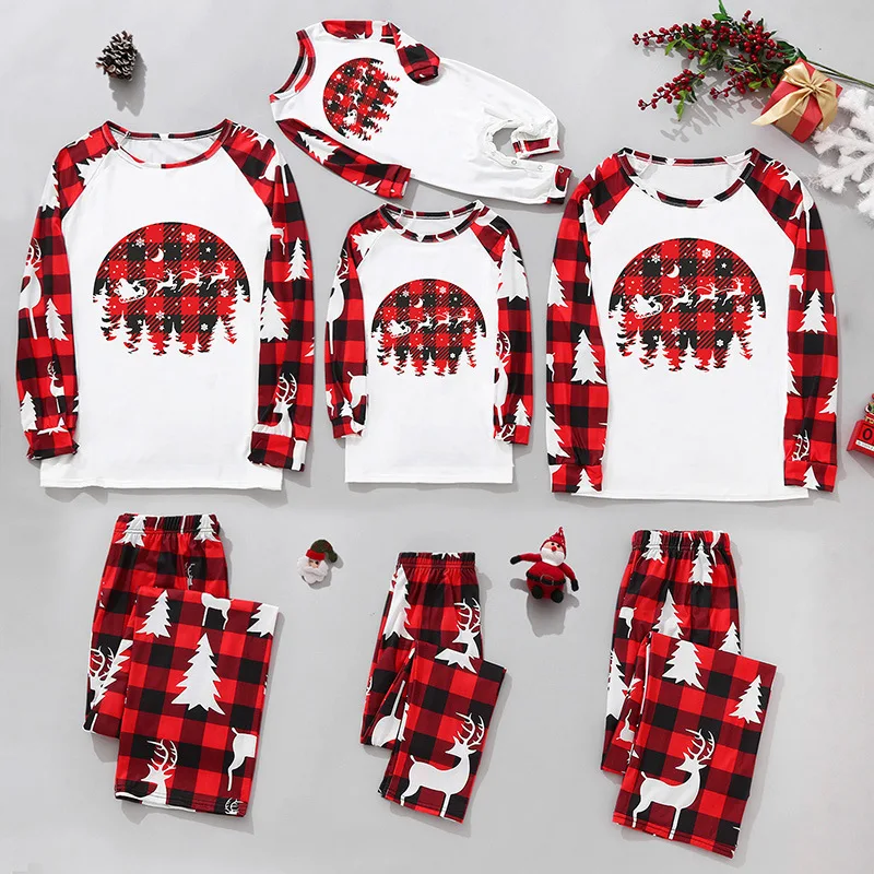 Kisgyerekek Kerst Matching Családi karácsonyi pizsama Pjs Családi szett ruhák Onesie De Navidad Familiares Ropa Noel Famille gyerekeknek Kép 3