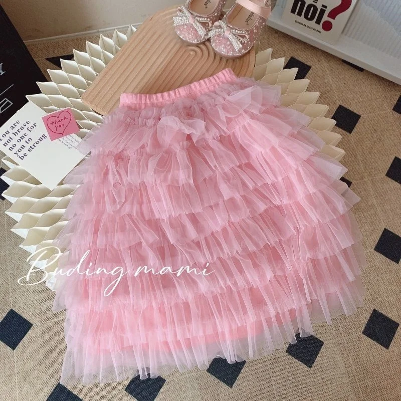 Kiskereskedelem 2023 Új kislányok őszi divatkészletek, farmerkabát + rózsaszín hálós szoknyák Princess édes öltönyök 2-9 t Kép 3