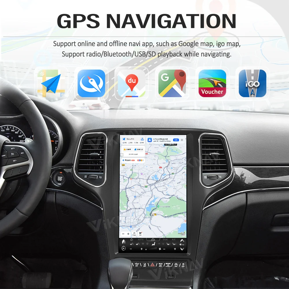 128GB Android 12 autórádió Jeep Grand Cherokee 2014-2019 automatikus sztereó GPS navigáció érintőképernyő vezeték nélküli Carplay Kép 4
