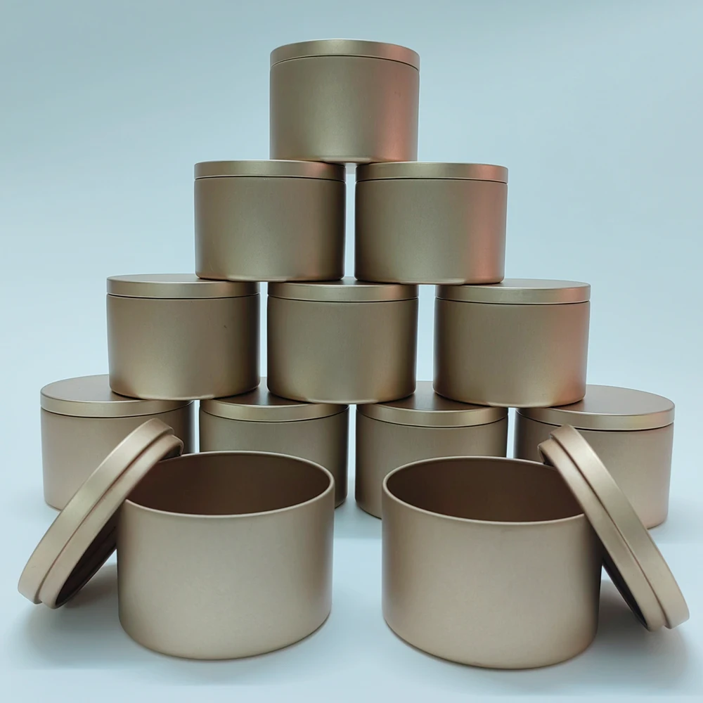 240ml kerek, üres gyertyatartók fedéllel Ömlesztett alumínium edény teacsomag doboz arany ezüst tartály DIY bőrápolási szépségmintákhoz Kép 4