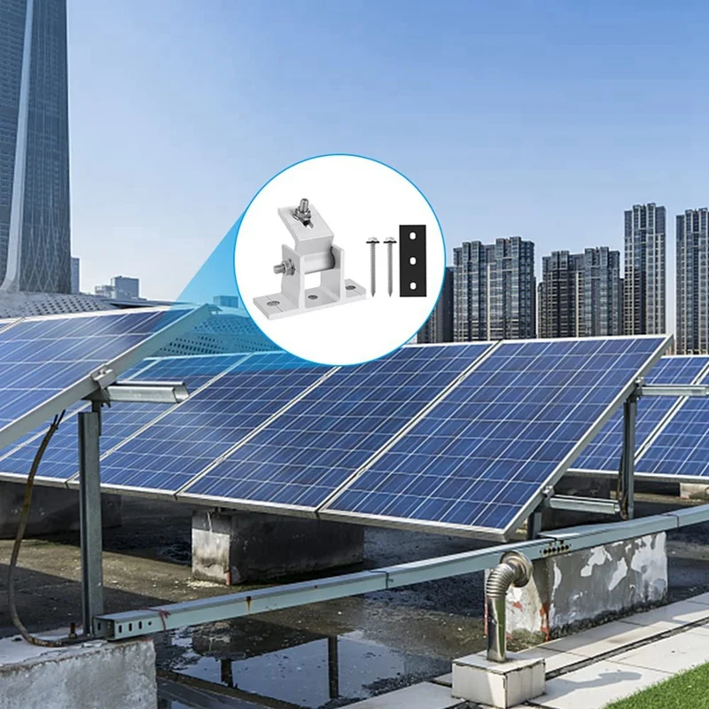 4Beállítja a napelem konzolokat 15-30 ° -ban állítható PV modul konzolok, napelemes tartók, lapos tető, szerelési napelem modul Kép 4
