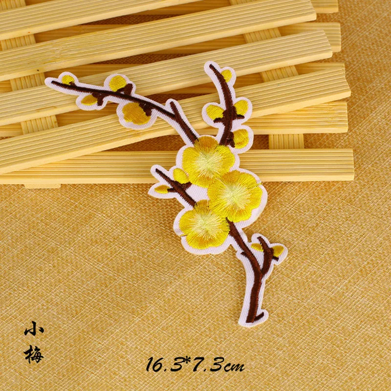 Szilvavirág virág rátétes ruházat hímzés folt szövet matrica vas varrás patch kézműves varrás javítás hímzett Kép 4