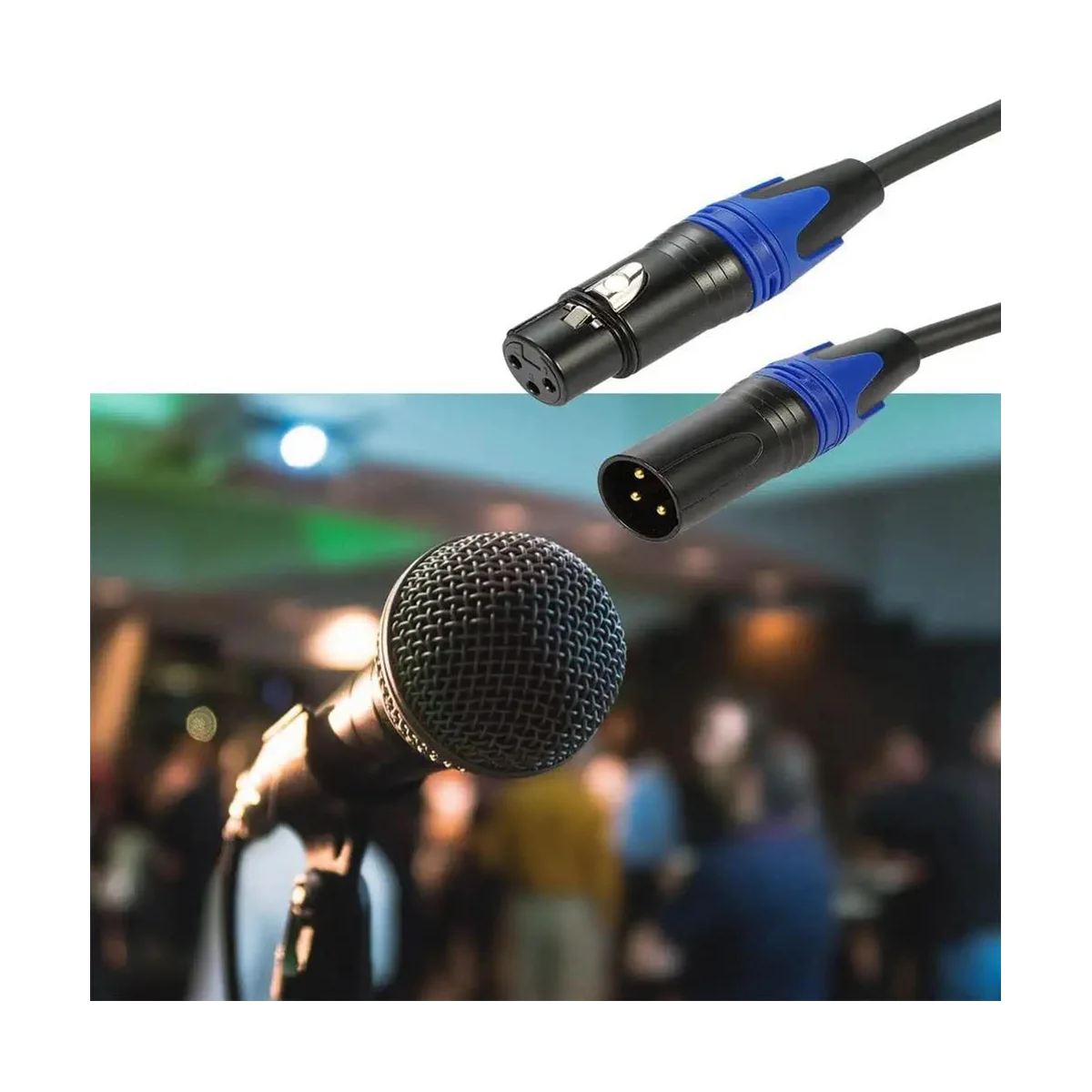 XLR osztókábel, 1 XLR anya - 2 XLR apa Y kábel Szimmetrikus mikrofonelosztó kábel Audio adapter 2 csomag Kép 4