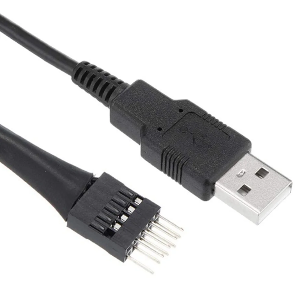 9Pin apa - külső USB A apa PC alaplap belső adathosszabbító kábel 20cm Kép 5