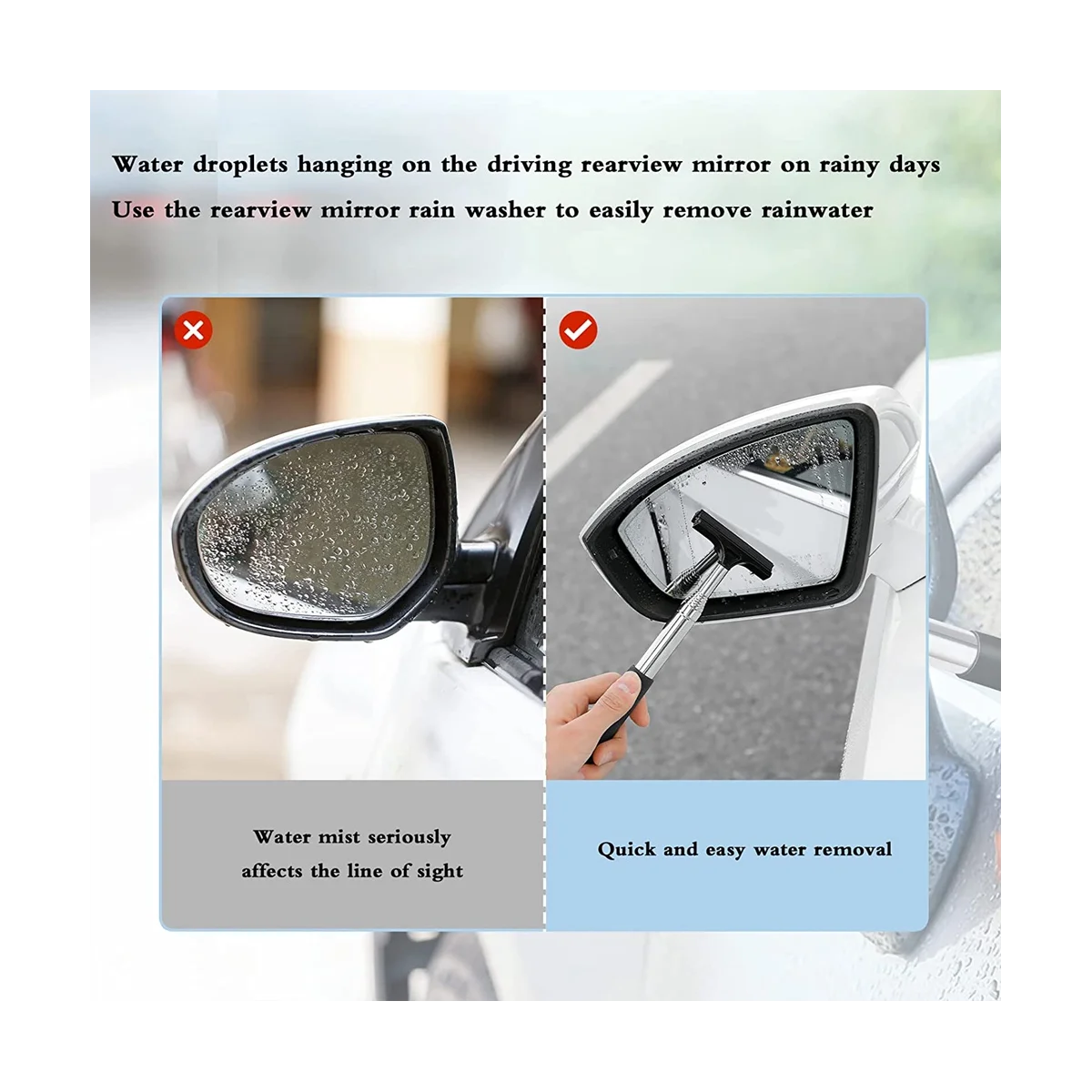 Autó oldalsó tükör gumibetét Autó tükör gumibetét hordozható autó gumibetét autó visszapillantó tükör ablaktörlő teleszkópos mini gumibetét Kép 5
