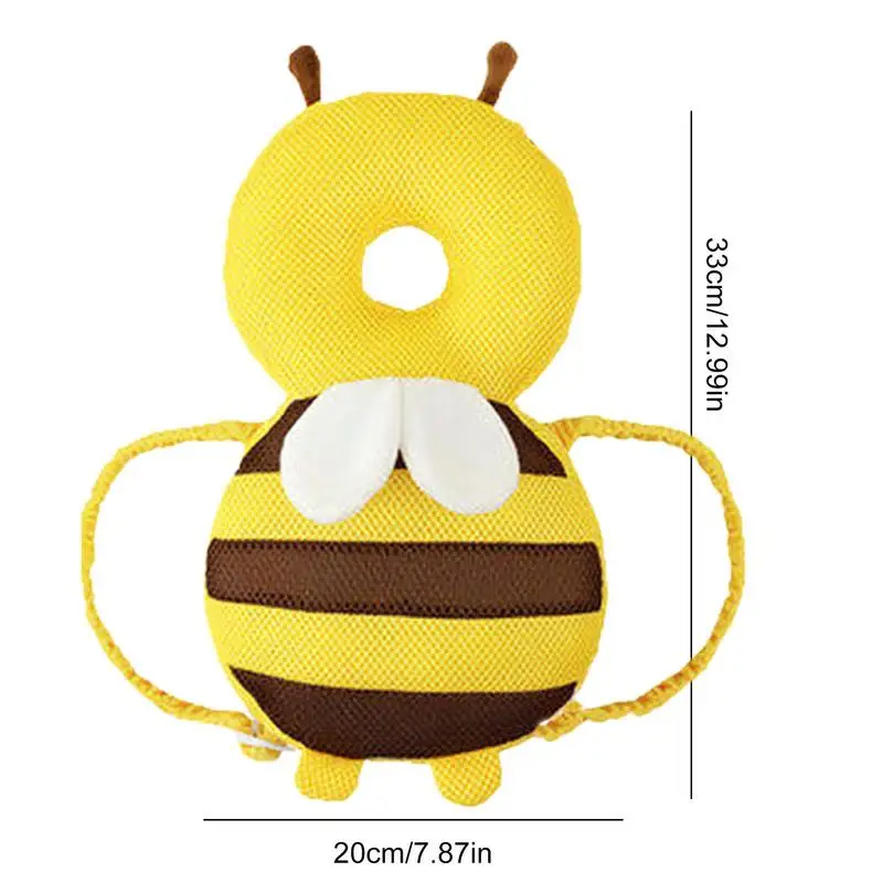Baba fejvédő hátizsák méh alakú pamut fejvédő fejtámla multifunkcionális puha légáteresztő védőpárna Kép 5