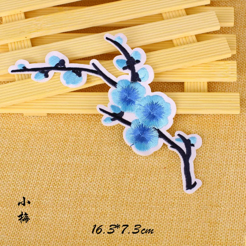 Szilvavirág virág rátétes ruházat hímzés folt szövet matrica vas varrás patch kézműves varrás javítás hímzett Kép 5