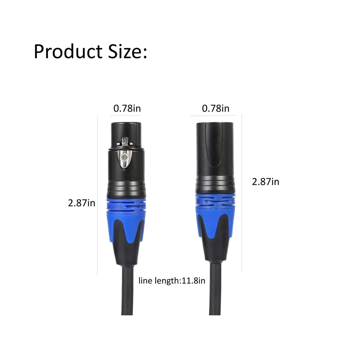 XLR osztókábel, 1 XLR anya - 2 XLR apa Y kábel Szimmetrikus mikrofonelosztó kábel Audio adapter 2 csomag Kép 5